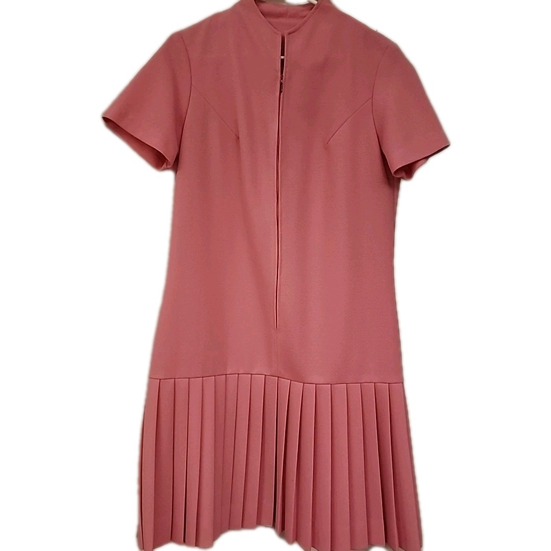 J. Harlan Originals Union Made ILGWU bright Pink Polyester Dress Vintage 1960s