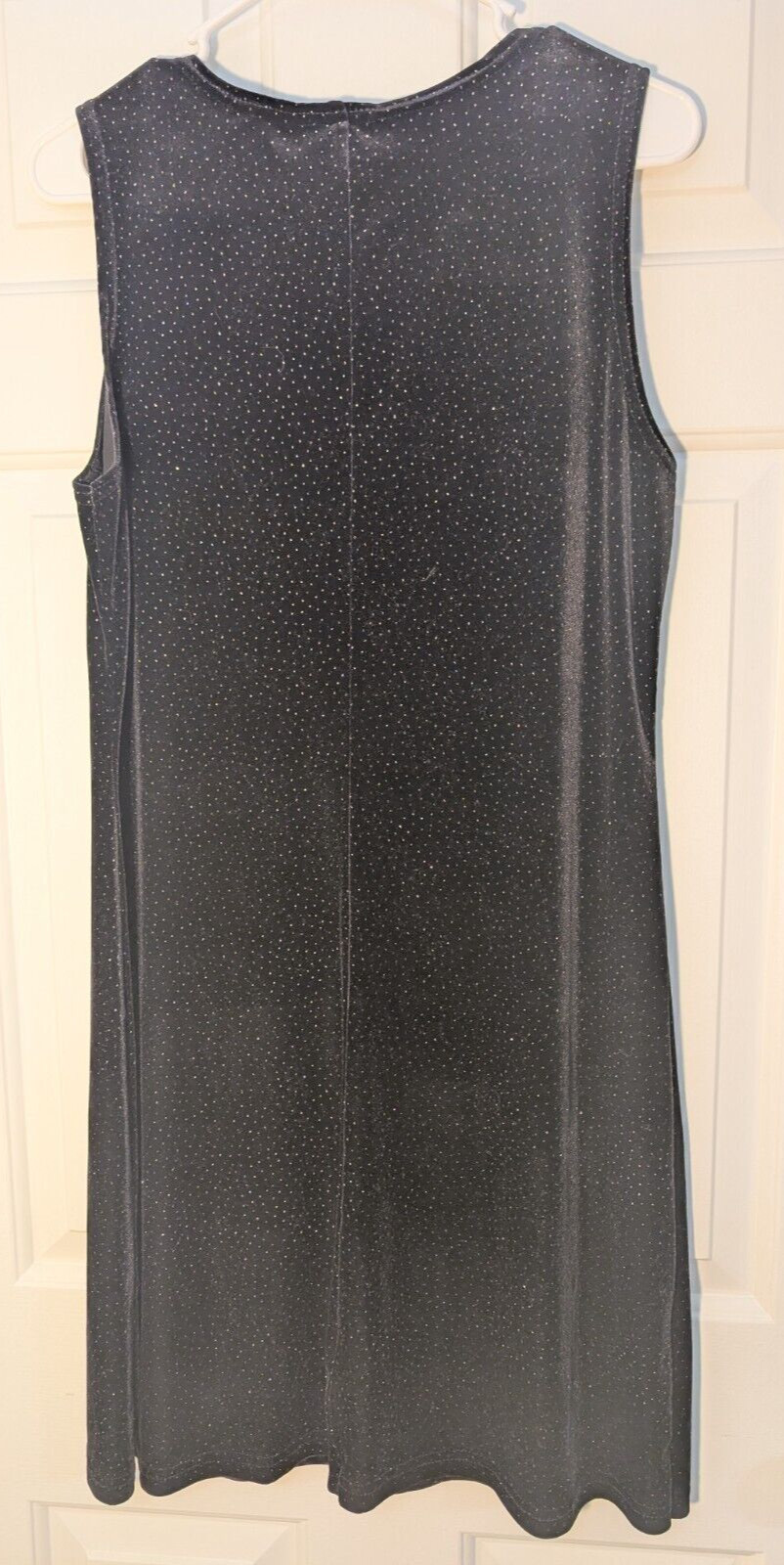 Kathie Lee Minimalist Black Glitter Velvet Midi Party Dress Sz M(9/10)