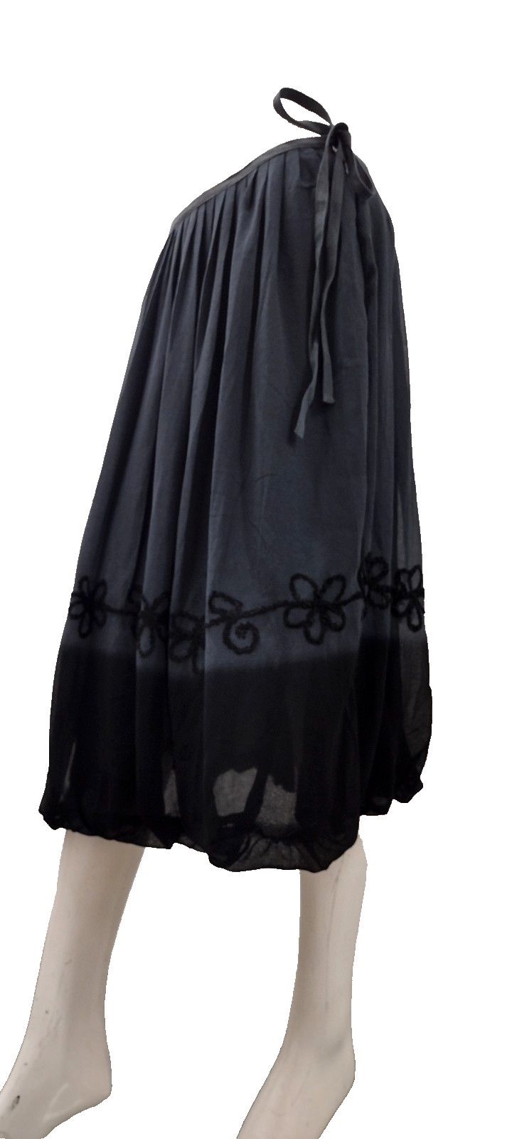Skirt Witchy Black Gray Bubble Hem 90s Ethnic Elegant NEW TAG Zashi M vintage