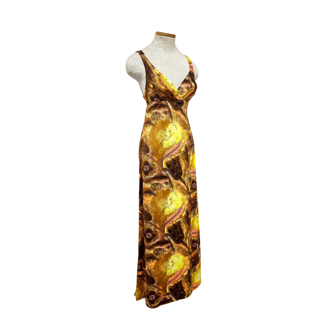 Vtg 60s Designer Rare Catalina Swimwear Lounge Resort Tropical Swim Dress Maxi