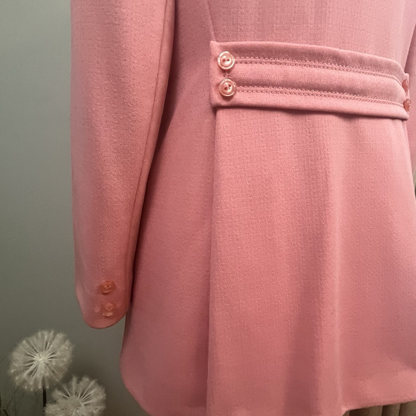 Vintage Bromleigh Women’s Overcoat Pink Full Button Up Size Medium/Large