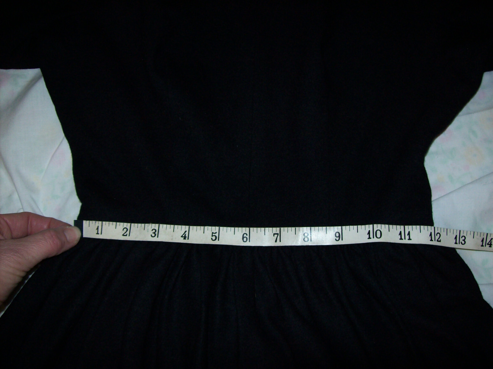Vintage 1950s Black Long Sleeve Dress, 100% Wool, E.T Jrs CALIFORNIA, small