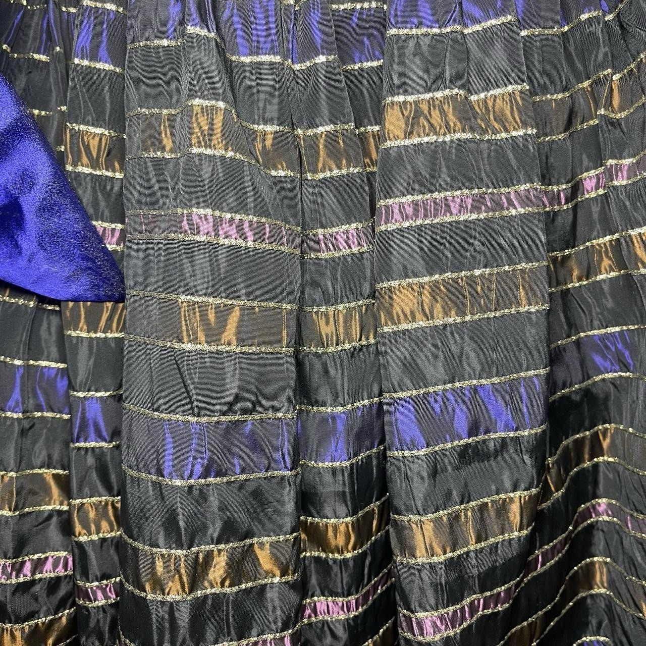 80s Vintage Karen Lucas For Niki Metallic Purple Off Shoulder Dress Size 4