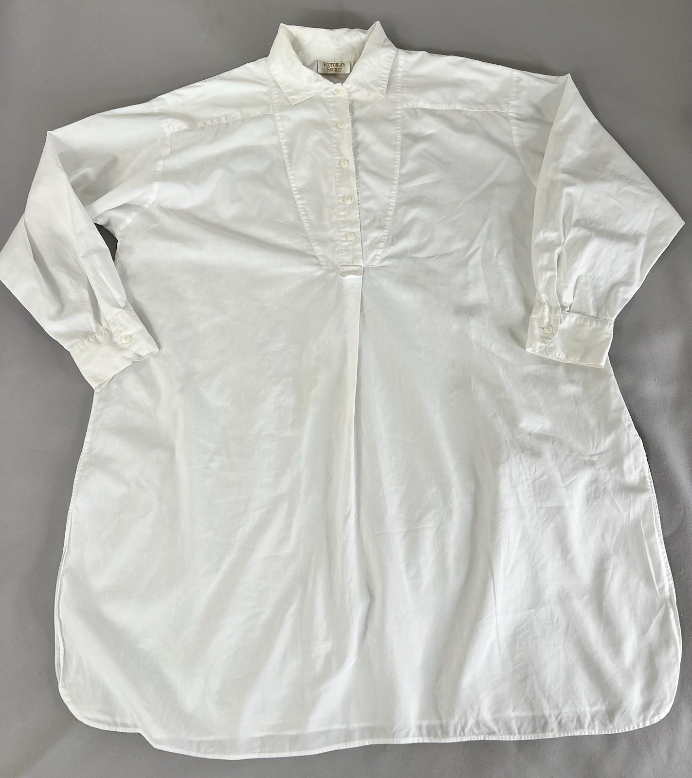 VTG VICTORIA’S SECRET GOLD LABEL Cotton Slits Sz Large Sides Nightgown Y2K