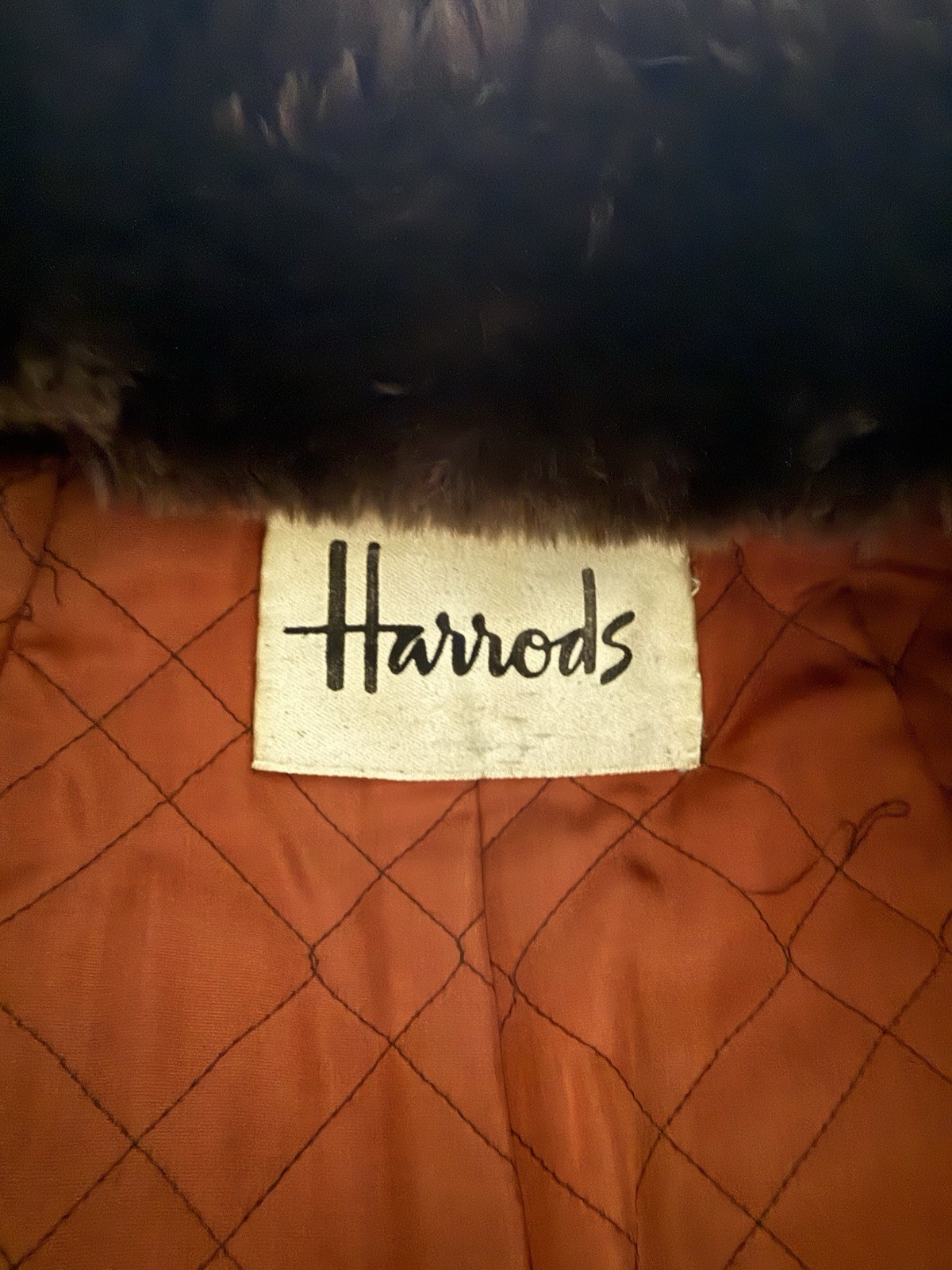 Vintage 1960’s Harrods of London Suede Leather Women’s Coat with Fur Trim Size S