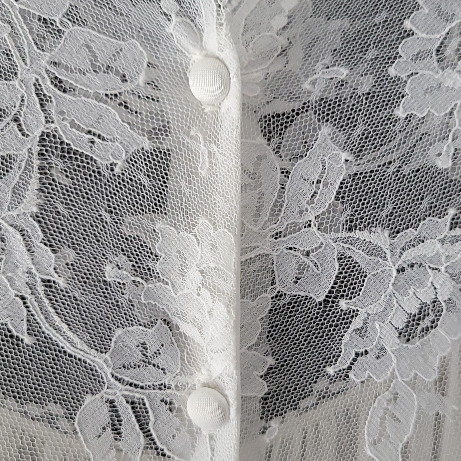 Vintage NWT 1970s The OLGA Touch White Cream Nylon Lace Robe Style 9712 Sz M Med