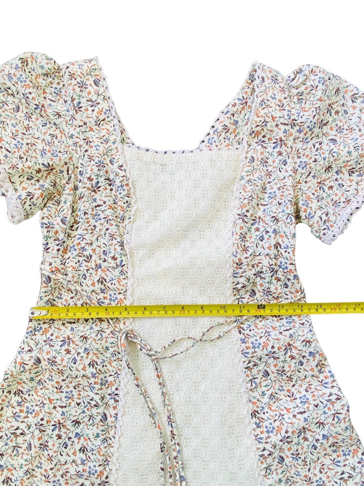 Vintage Candi Jones California Prairie Cottagecore Coquette Maxi Dress 70s XS-S