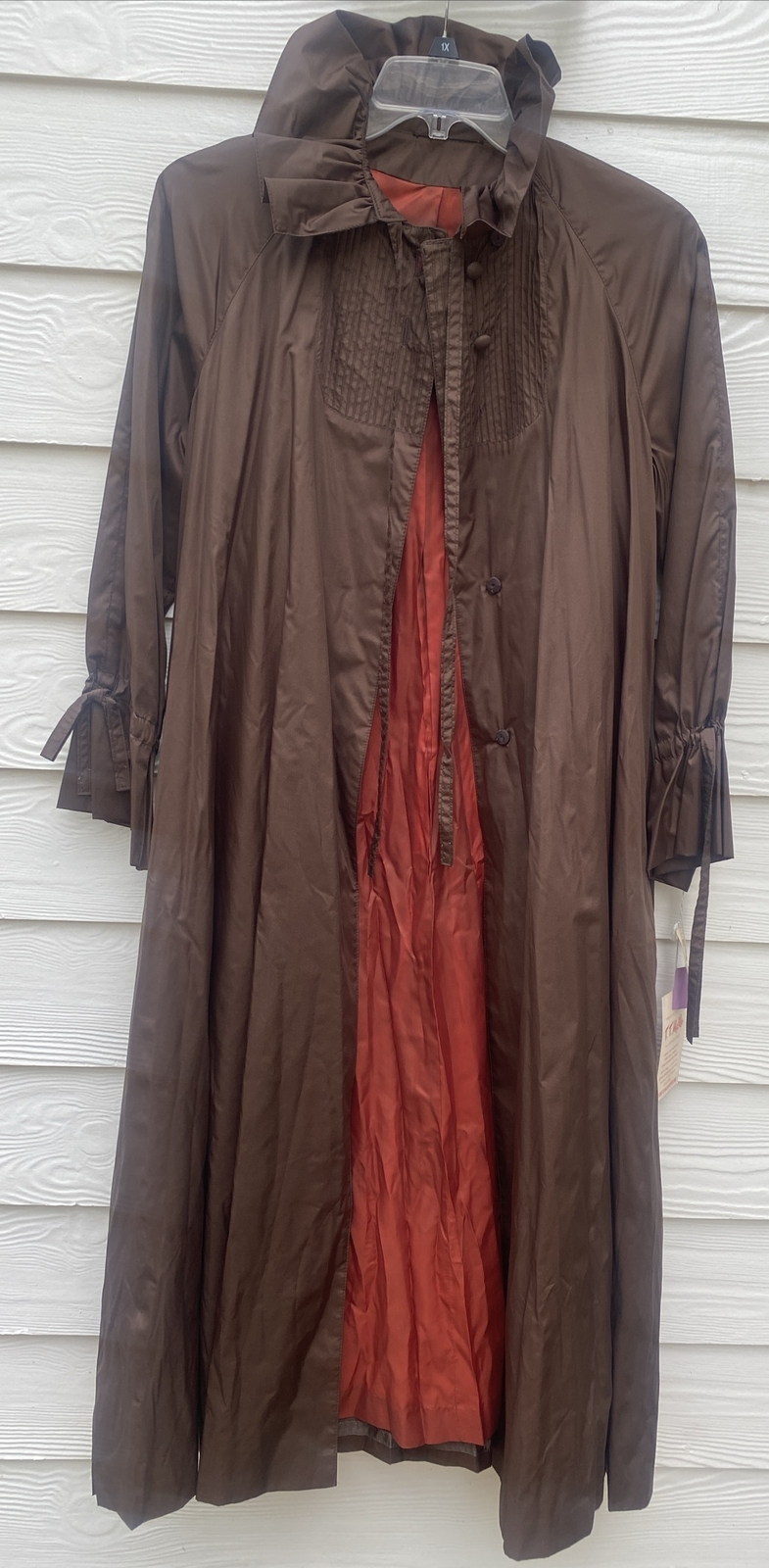 NEW WITH TAG VINTAGE LONG Brown COAT T T Mallo Max Adler All Purpose Rain Sz 8