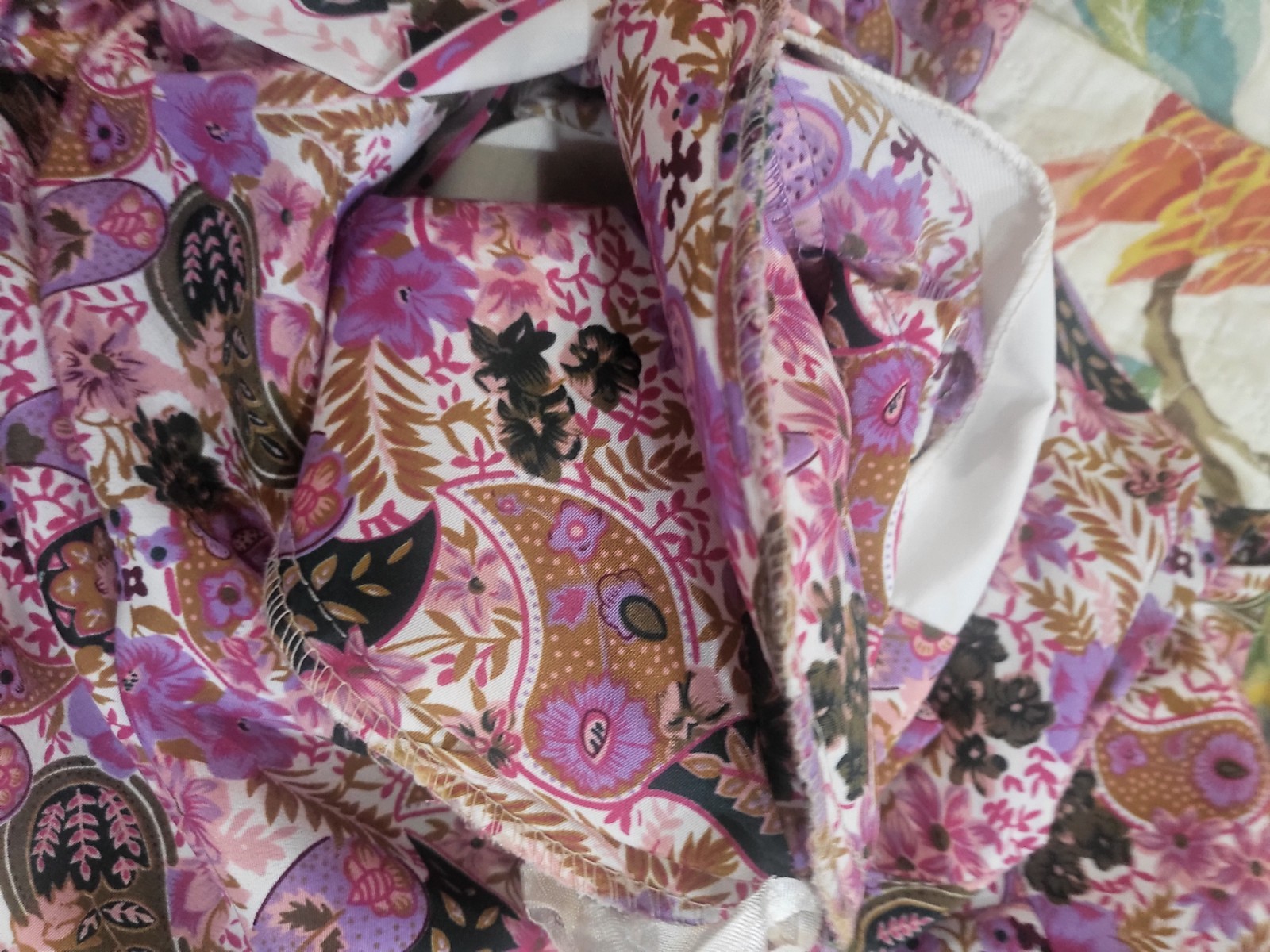 Vintage Loraz Original Pleated Floral Dress Size L (16) Belt + Shoulder Pads