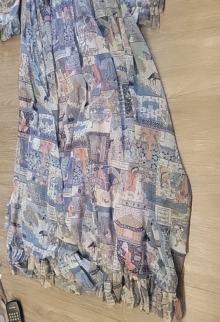 John Charles London Vintage Silk Lined Long DressGown Made England Size 12 Asain