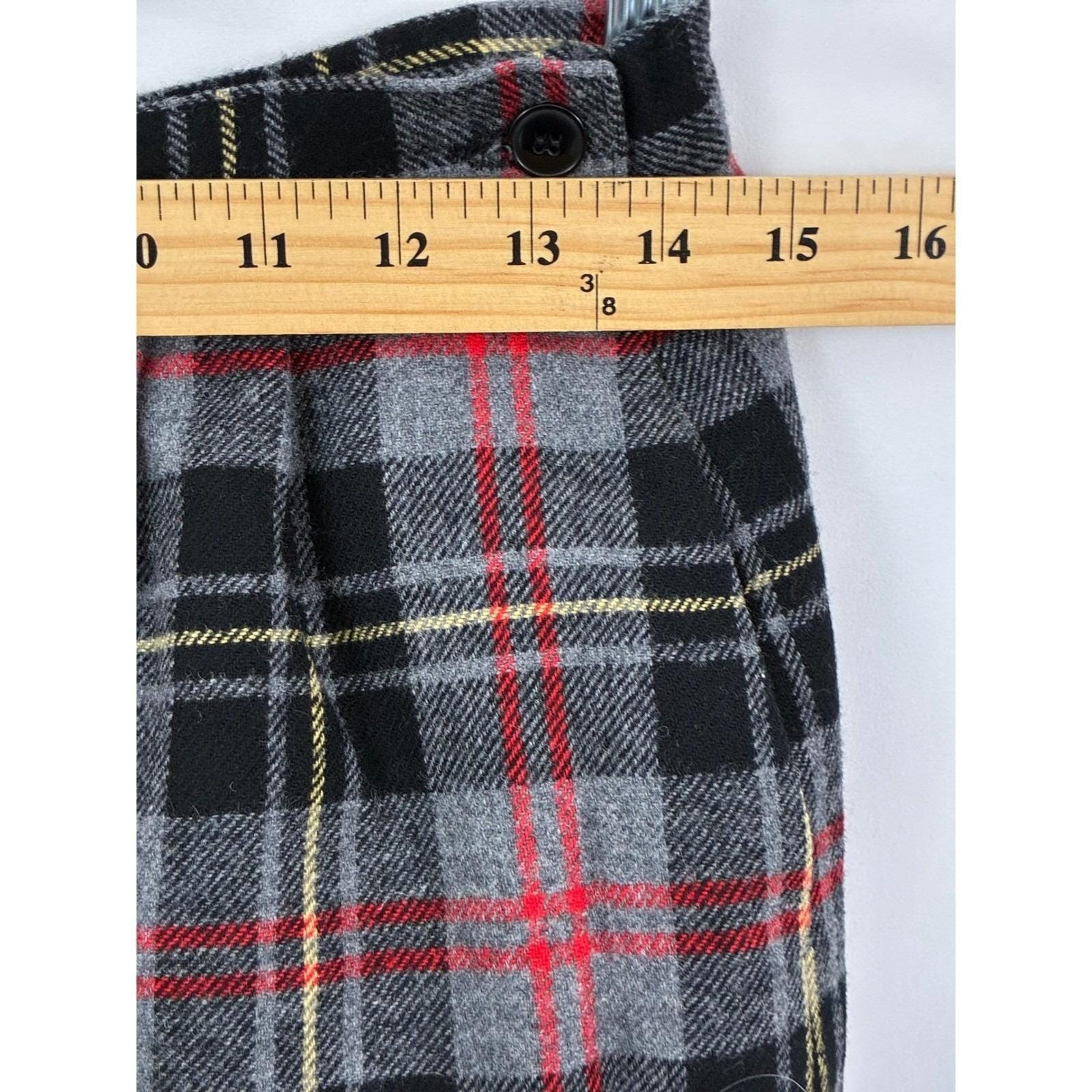 Pendleton Plaid Skirt Women 12 Grey Red Vintage Wool Hunting Macpherson Tartan