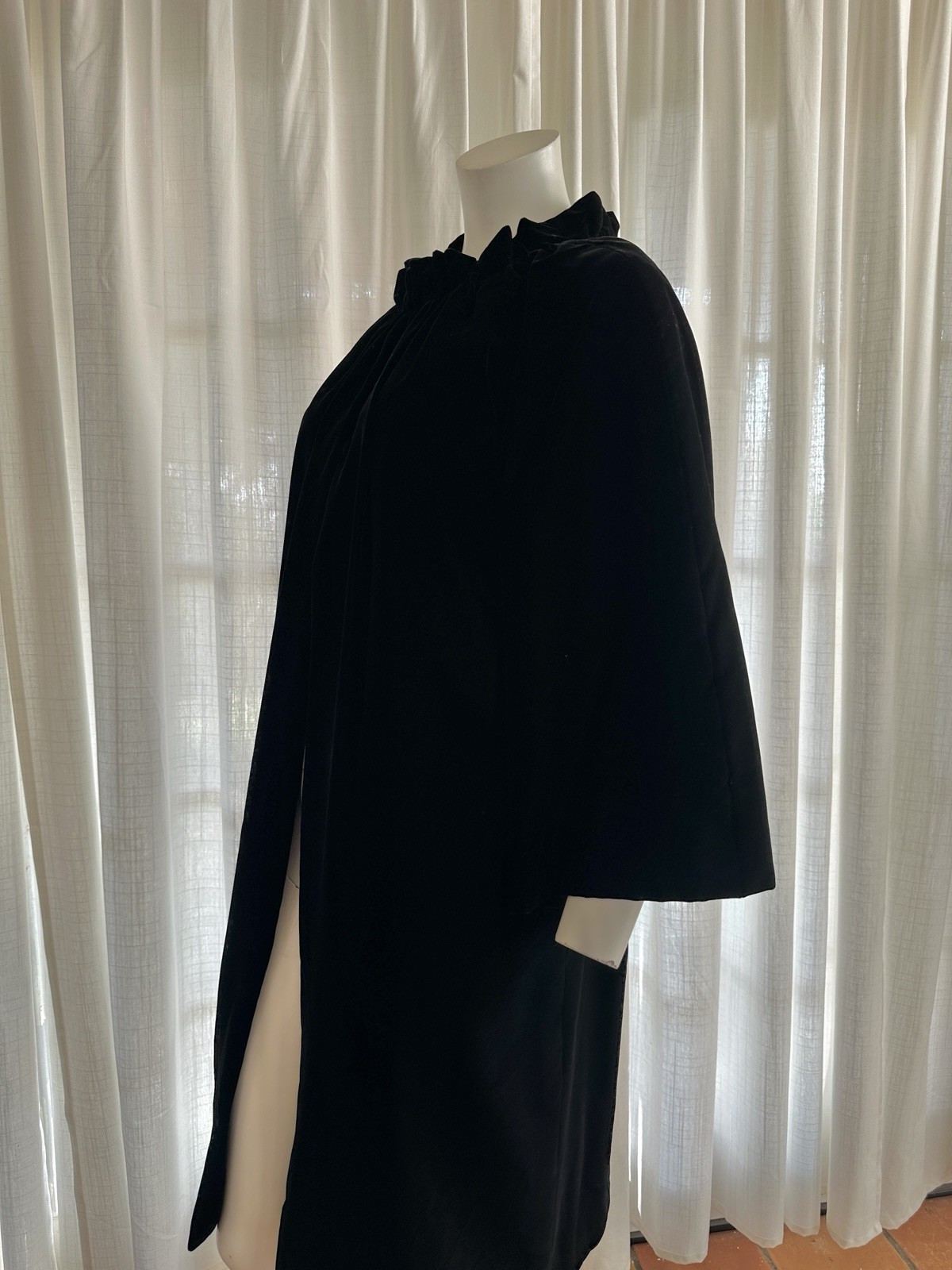 Vintage 60s Velvet Swing Coat Yamaguchi & Co Ladies Wear Yokohama Japan