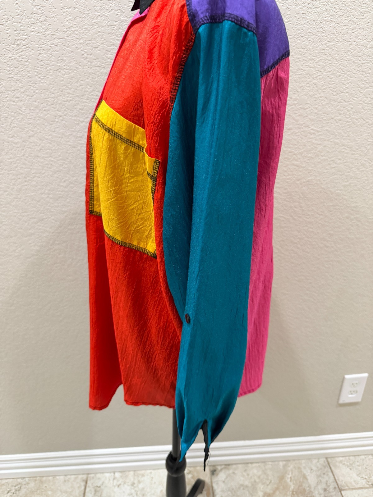 Laura and Jayne Vintage 1990’s colorblock long sleeve blouse size medium casual