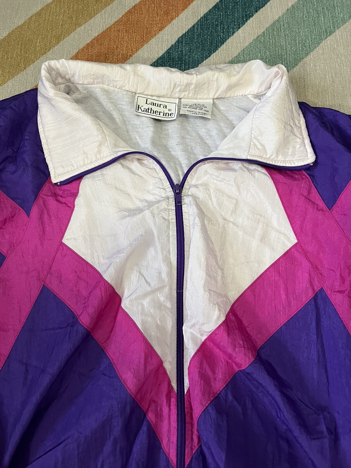 Vintage 90’s Purple Pink Bubblegum Pop Barbie Style Funky Women’s Windbreaker