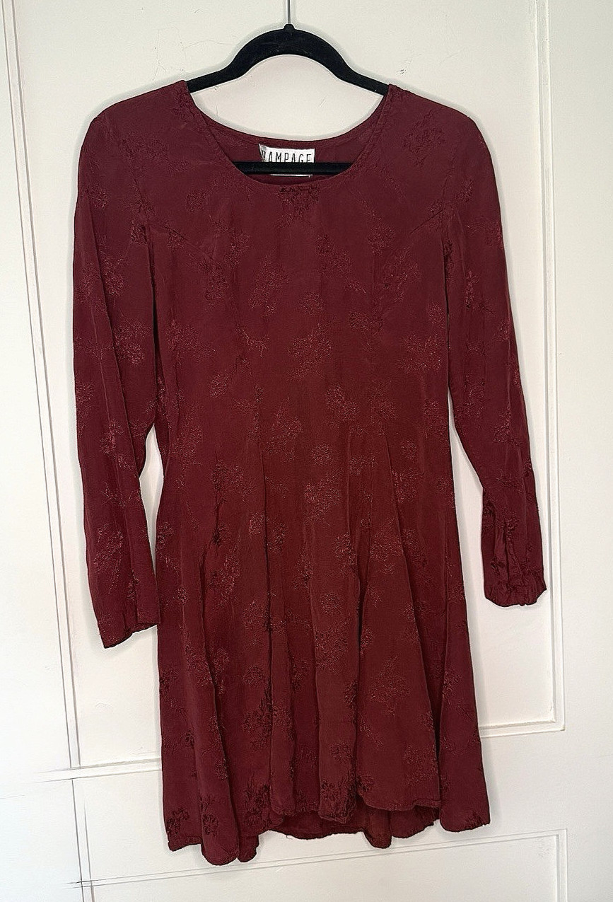 Vintage Rampage Dress Junior’s Size 7 1990’s Corset Back Bergundy Red