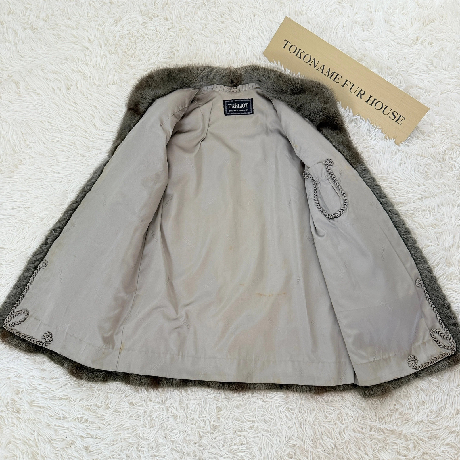 Mink Ash Green Dyed Coat Vintage Fur Japan