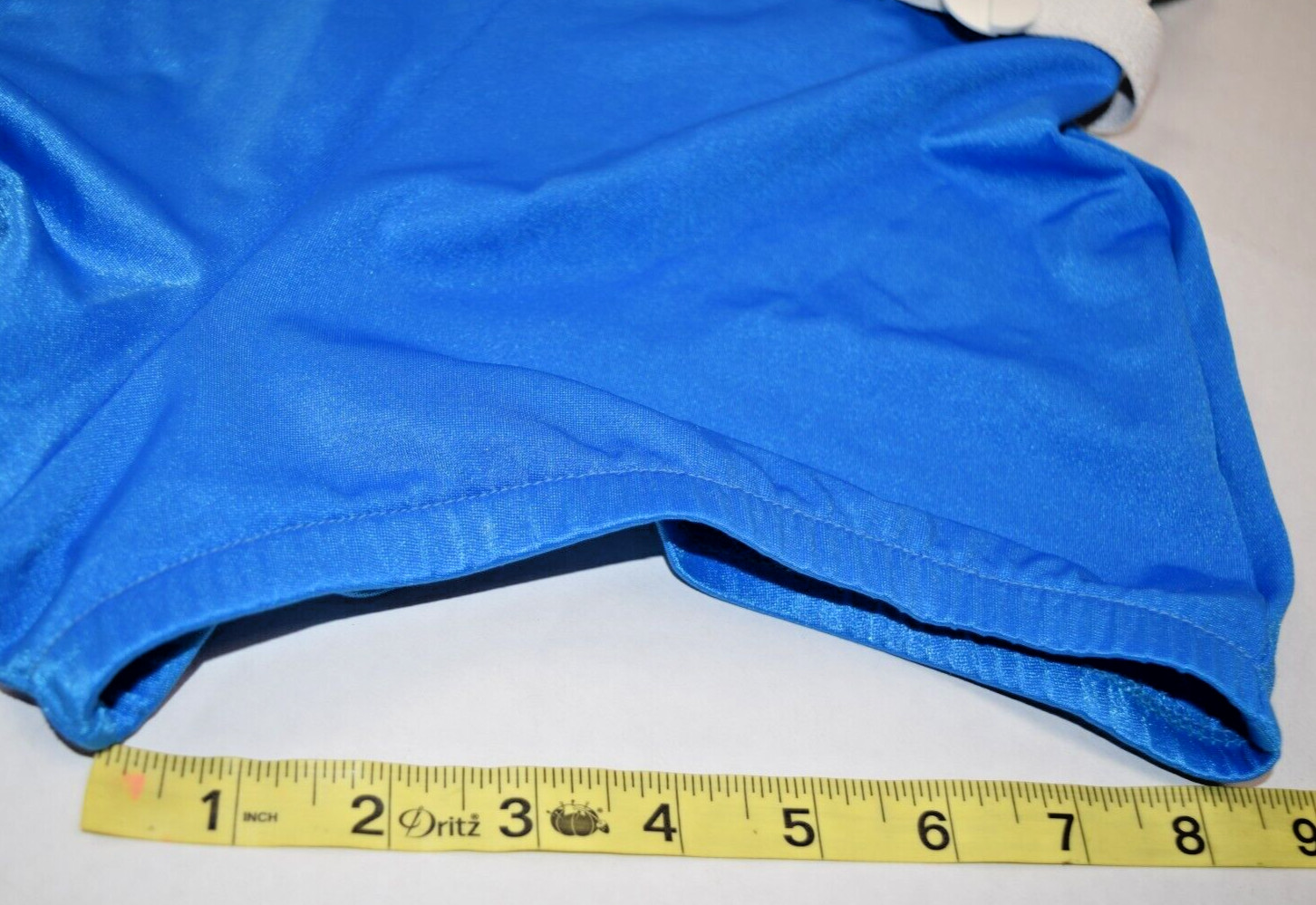 Vintage Swimsuit 2 Tone Electric Blue White Size 16 S/M 70s Internal Bra & Belt