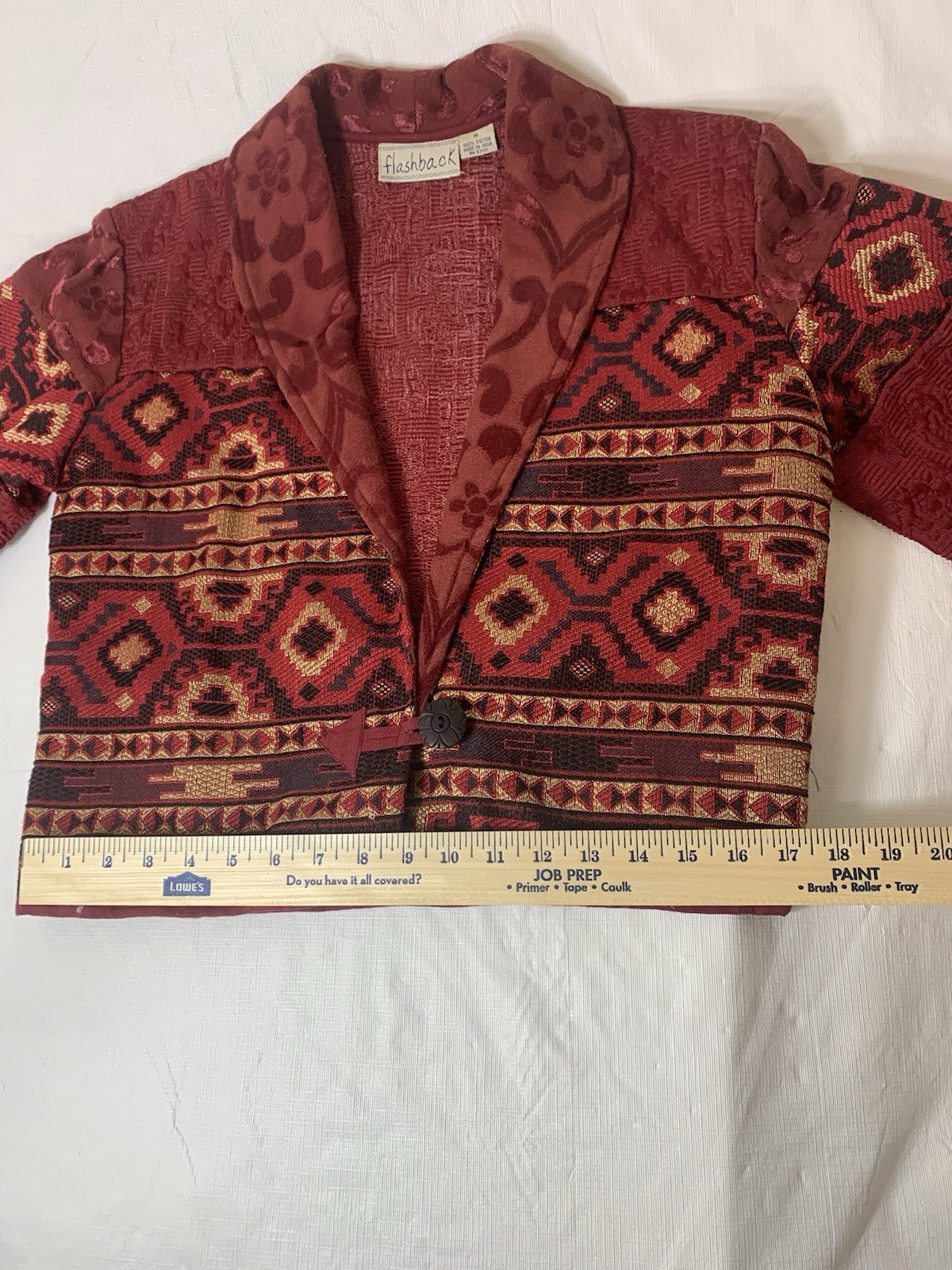 Vintage Flashback cropped embroidered western bolero blazer, size medium
