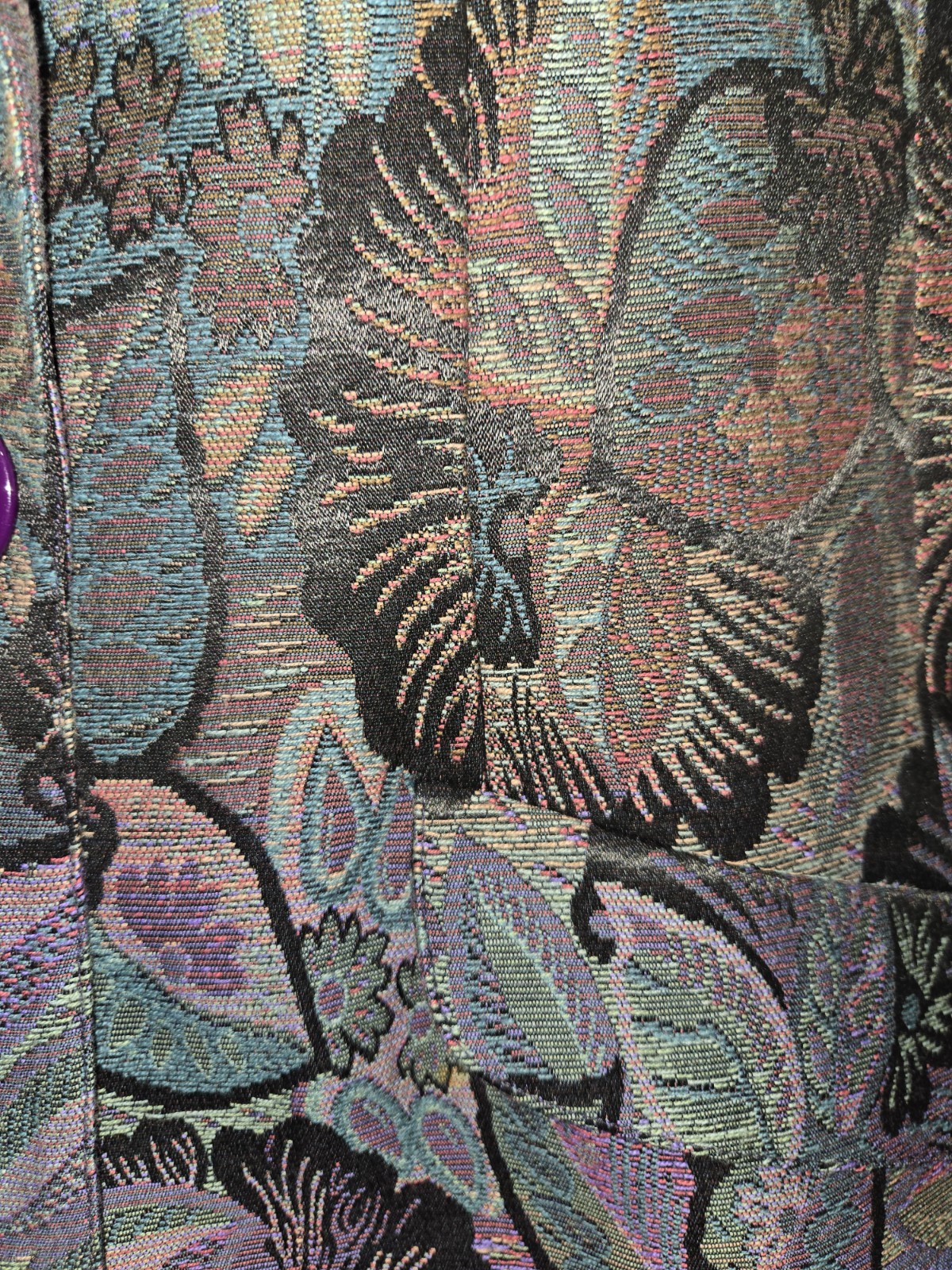 Vintage Womens Floral Tapestry Blazer By Sung Sport Alfred Sung Lined Size 6