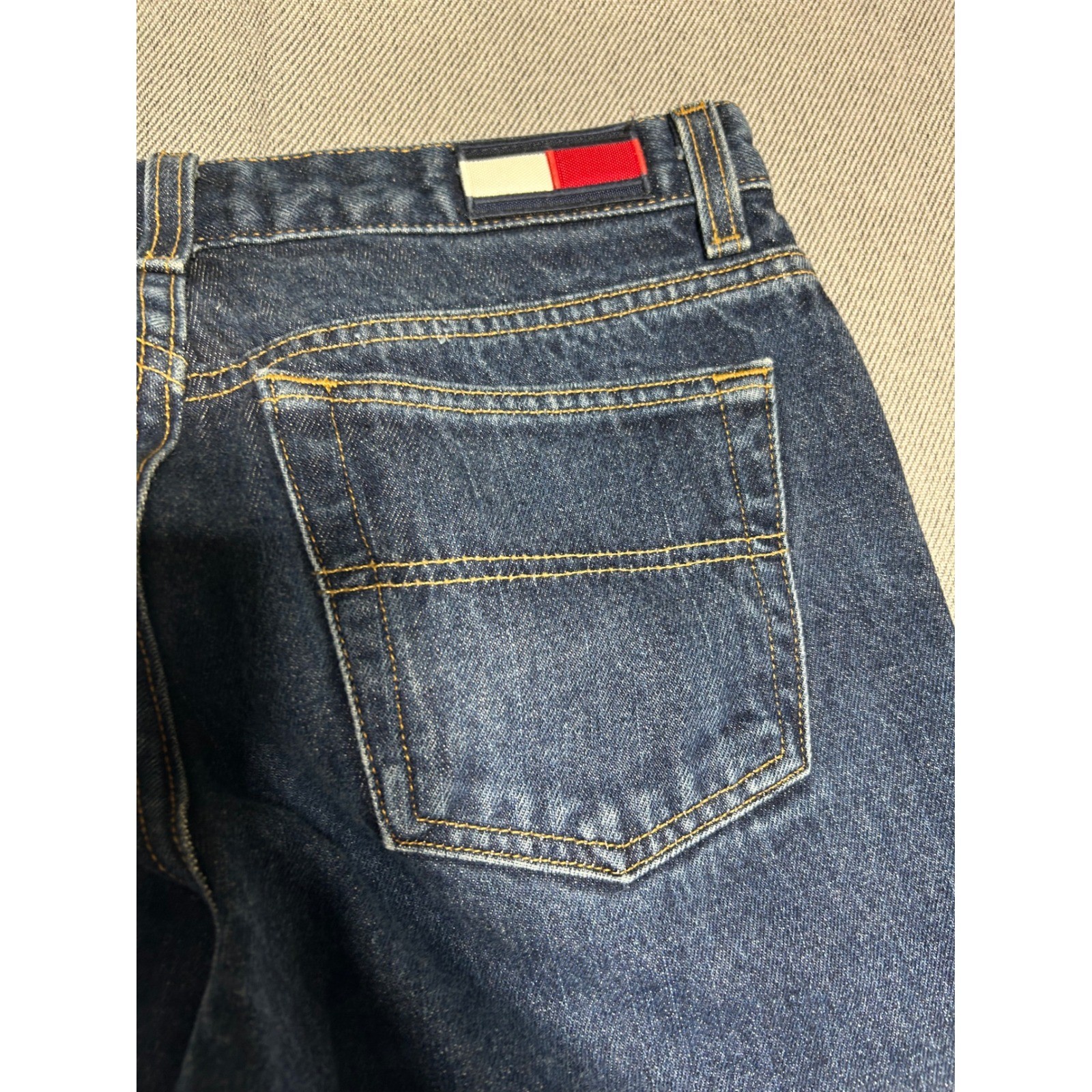 Tommy Jeans Denim Pants Women 5/32 Blue Boot Leg Dark Wash Vintage