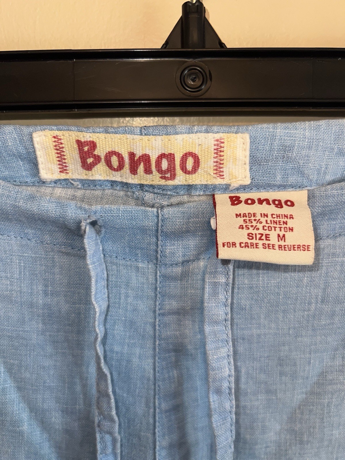 Vintage Women’s Embroidered BONGO Cotton/Linen Blend Pants Size Medium