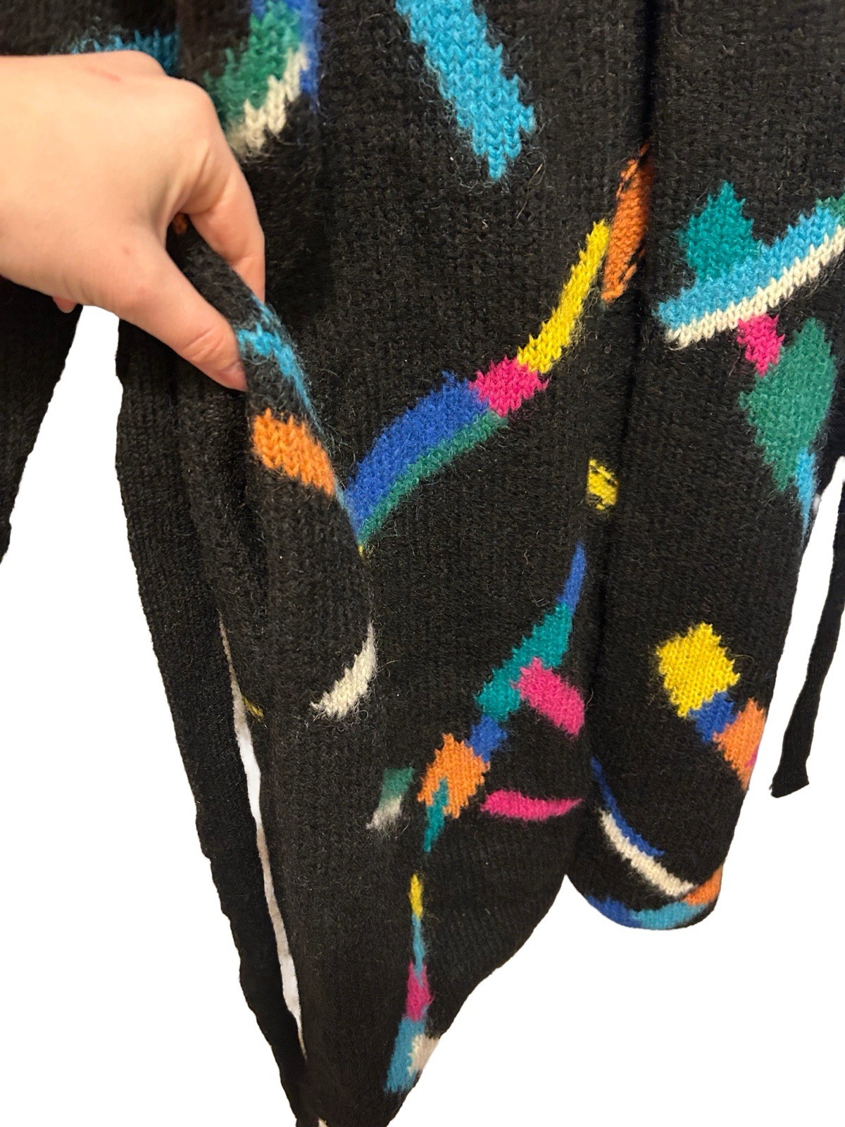 Cervelle Women’s Colorful Vintage Wool Blend Long Sweater Medium