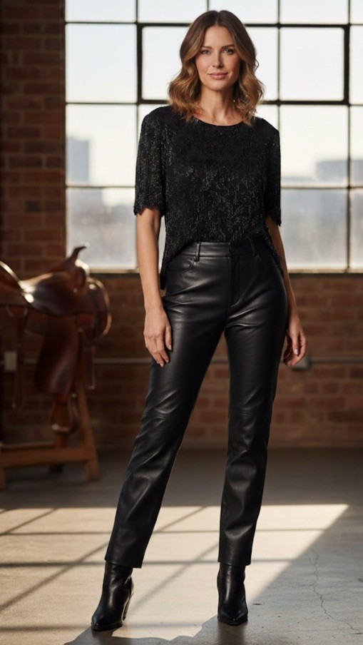 Lawrence Kozar Vintage 80s Women’s Black 100% Silk Long Blouse