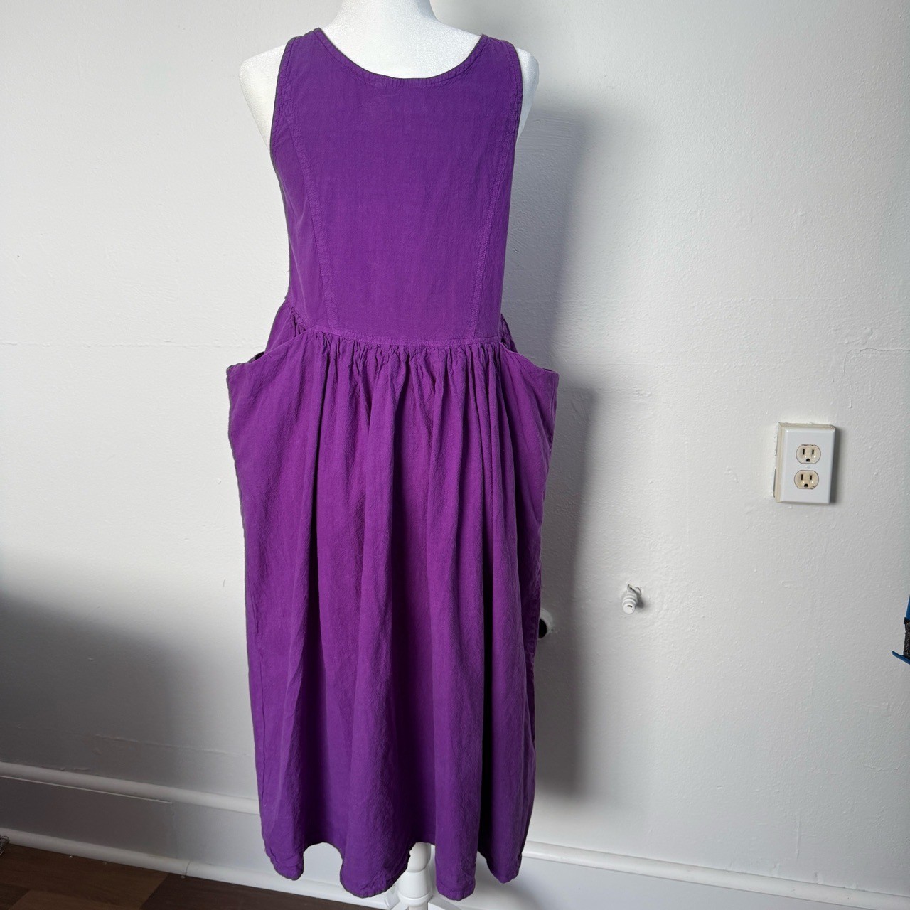 Vintage 90s Happy Legs Dress M Boho Lagenlook Purple Artsy Ren Fair Goblin Fairy