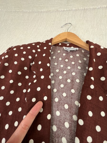 True Vintage Campus Casuals Sports Coat Polka Dot 1970s Groovy Hippy Blazer VTG