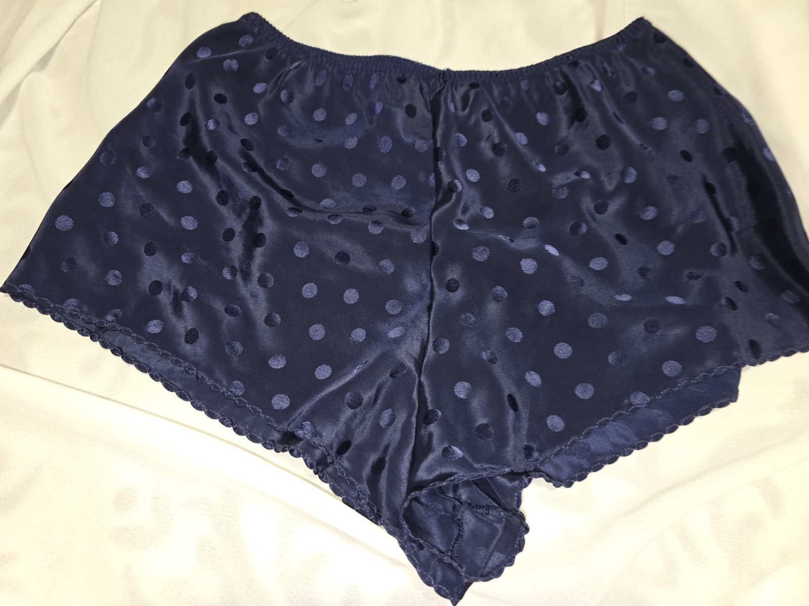 Vintage Ralph Montenero Glossy LIQUID Satin Blue Tap Sleep Lounge Panties Large