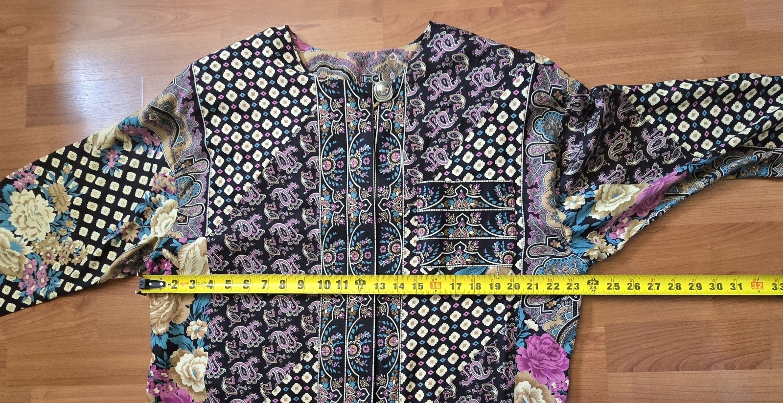 Vintage 70s Lorac Original Lady Carol ILGWU USA Paisley Rayon Dress 14.5