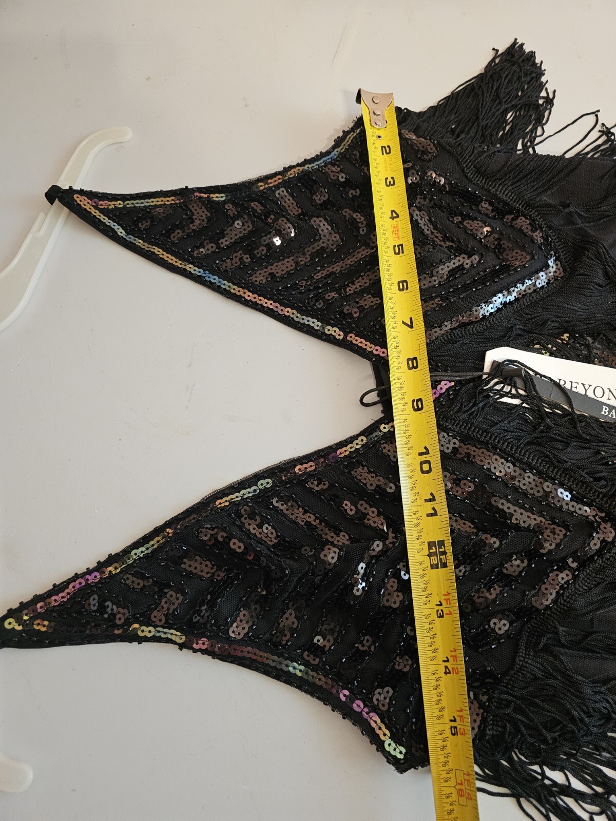 Babeyond 1920’s Style Black Sequined Fringed Flapper Cocktail Dress Sz M