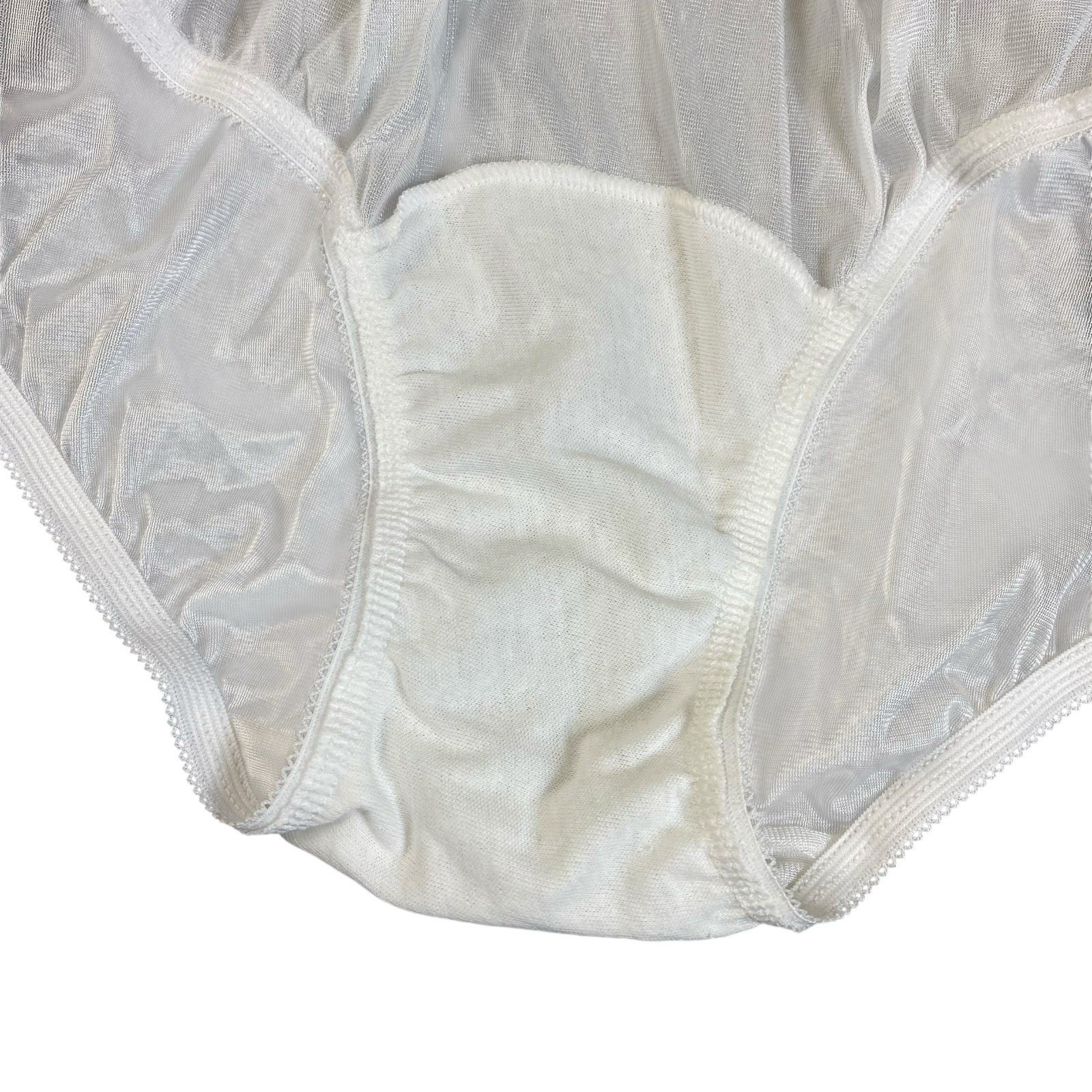 5 Pr NWT Vanity Fair Size 6 High Waist White Silky Nylon Panties Lace Panels VTG