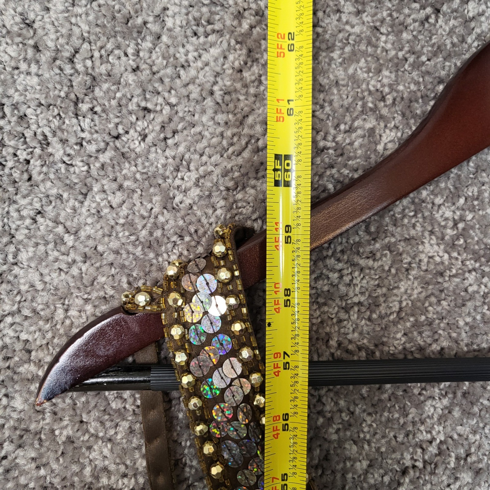 Niteline Della Roufogali Vintage Holographic Sequin Gown Brown Bronze Size 6