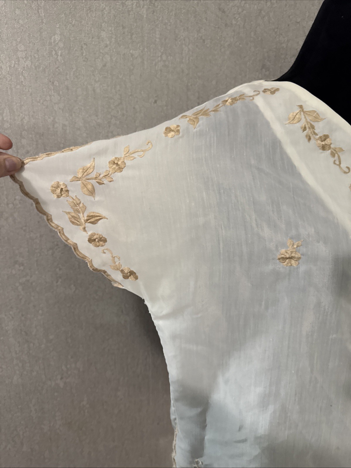 Vintage 70s Embroidered Peasant Blouse | Homemade Scalloped Boho Top S M