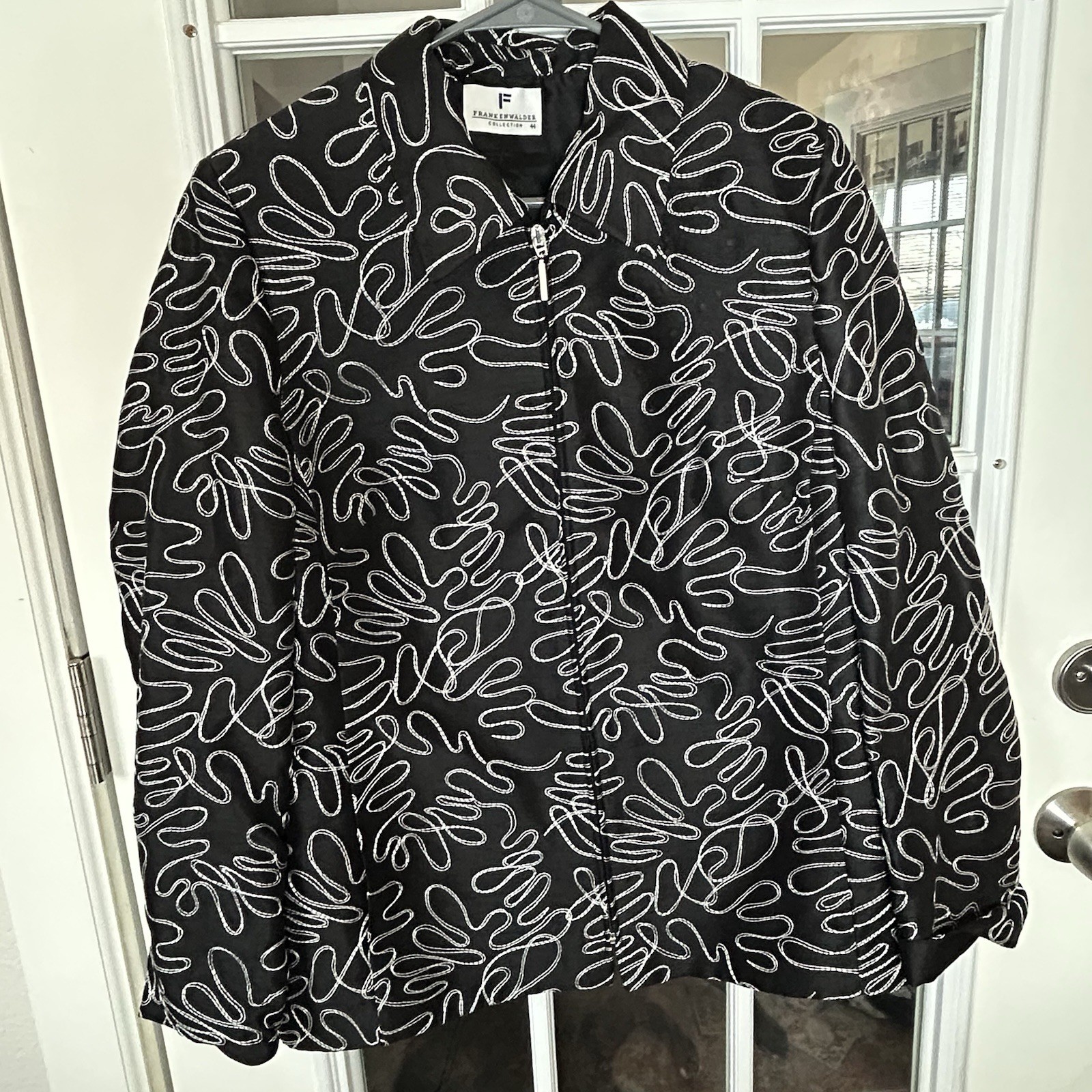 Vintage European Abstract Stitch Design Jacket Embroidered Frankennwalder