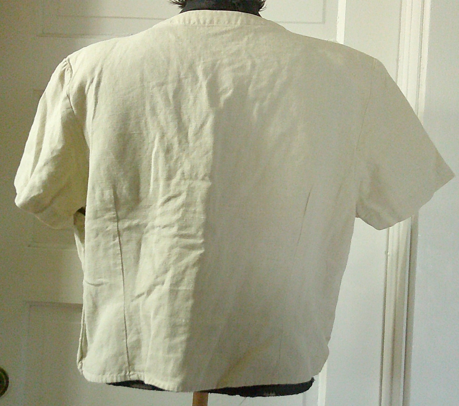 90’s KAREN SCOTT Cotton Rich Linen Blend Layer Look SS Top Shirt Blouse M