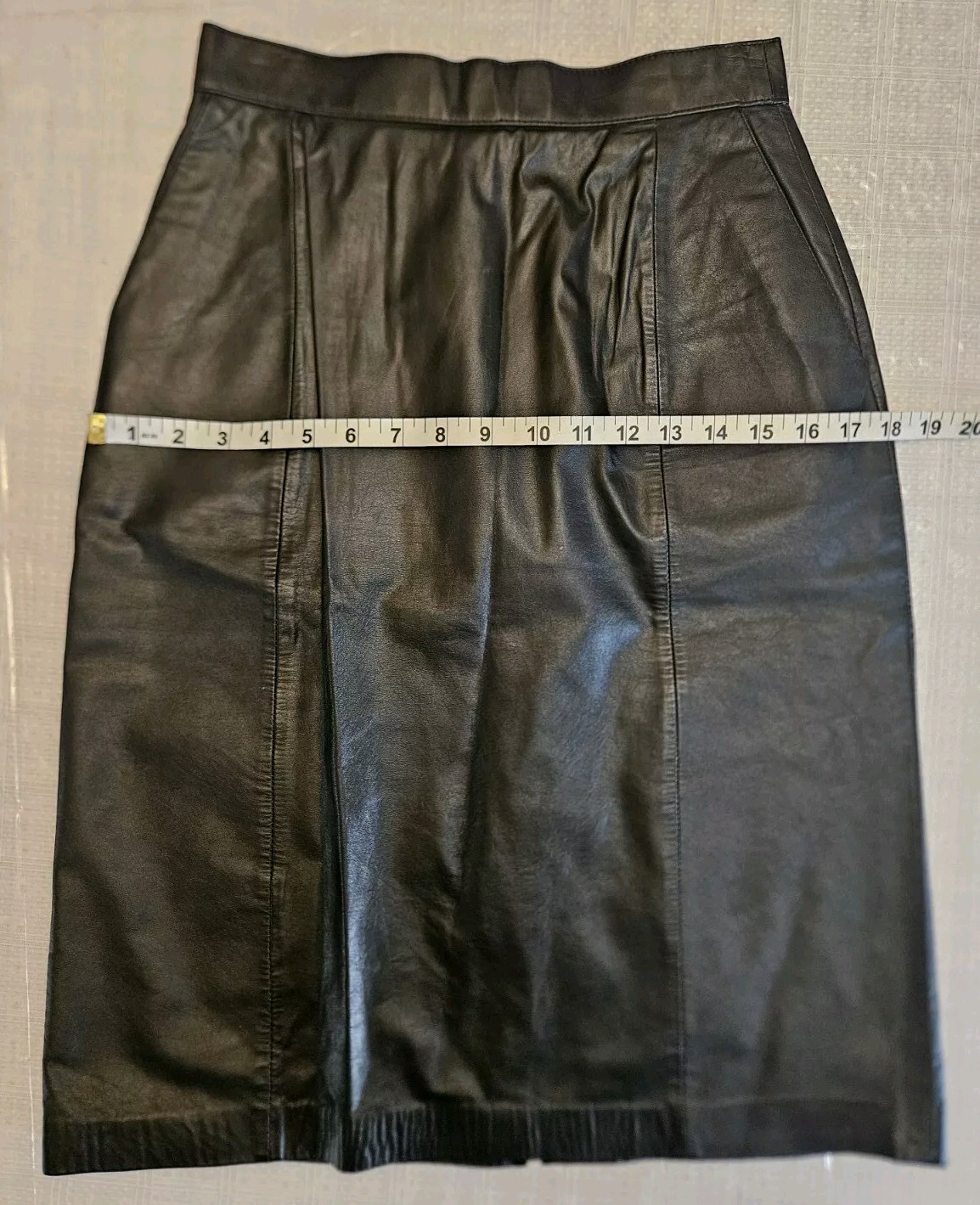 Vintage Wilsons Y2K Black Leather Pencil Slit Skirt (10) Punk Rock Grunge, Biker