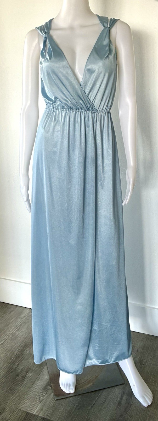 Vintage 70s John Kloss for Cira Pale Blue Nightgown Size S