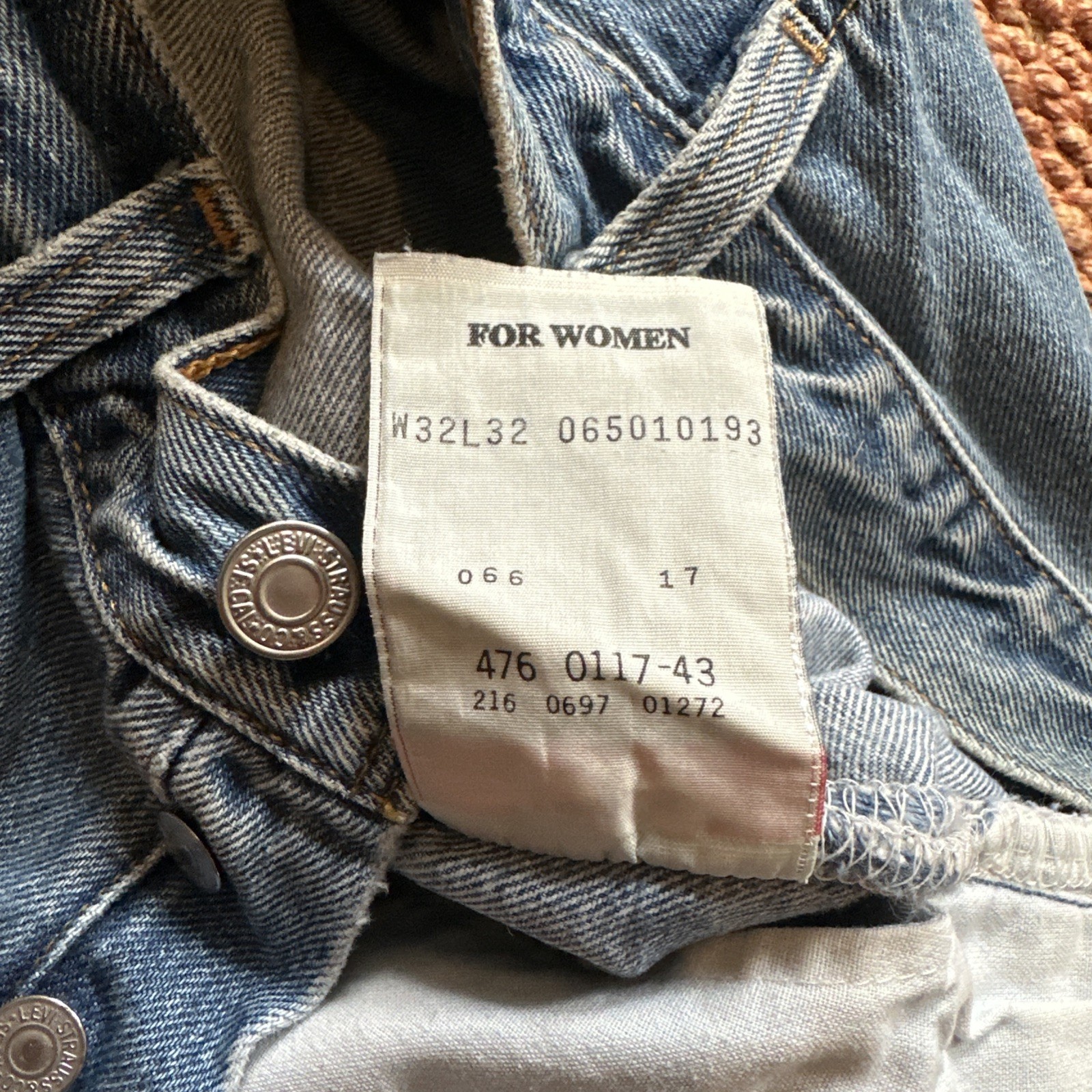 Vtg W’s 80s Levis 501 Jean 32×32 (30×29) Blue Made In Canada Factory 216