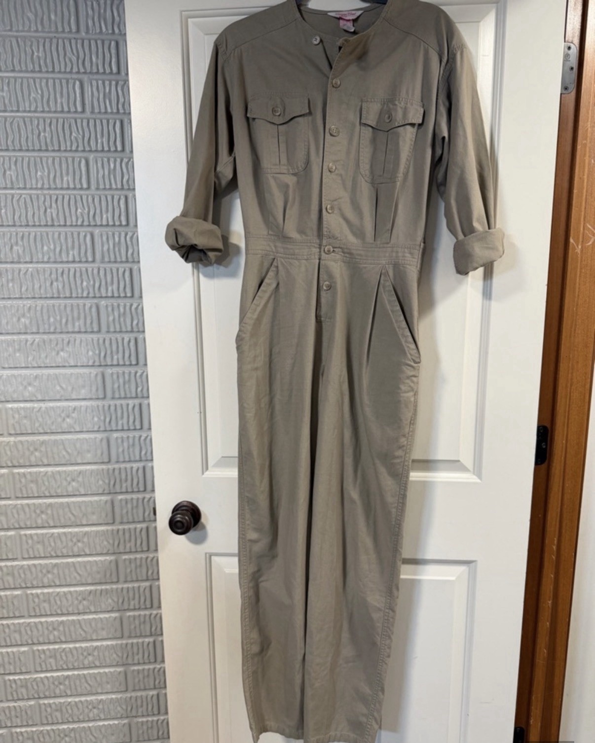 Carriage Court Sport Khaki 100% Cotton Jumpsuit S (8-10) Regular Size