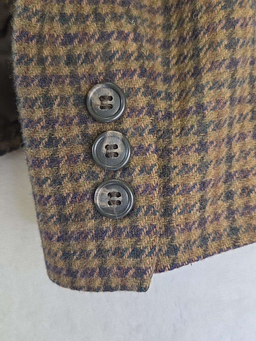 Vtg 90s Braebrook Equestrian English Country Blazer Wool Check Elbow Patches 14
