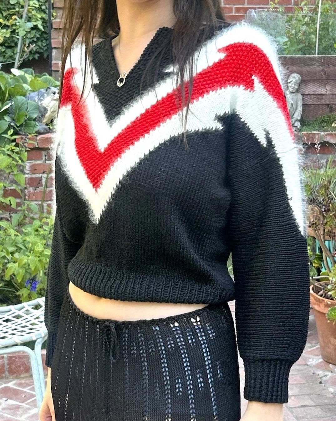 vintage 80s Nannell L sweater Angora Black