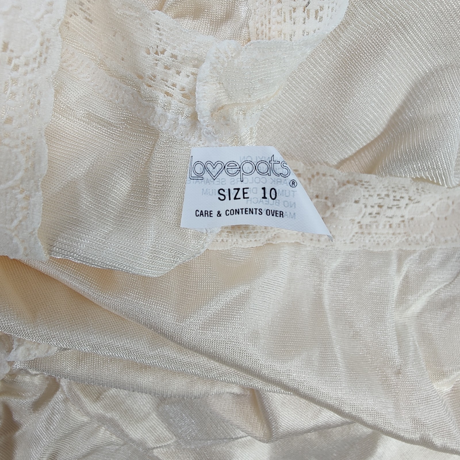 Vtg LovePats Granny Panty Sz 10 Ivory Off White Cotton Gusset