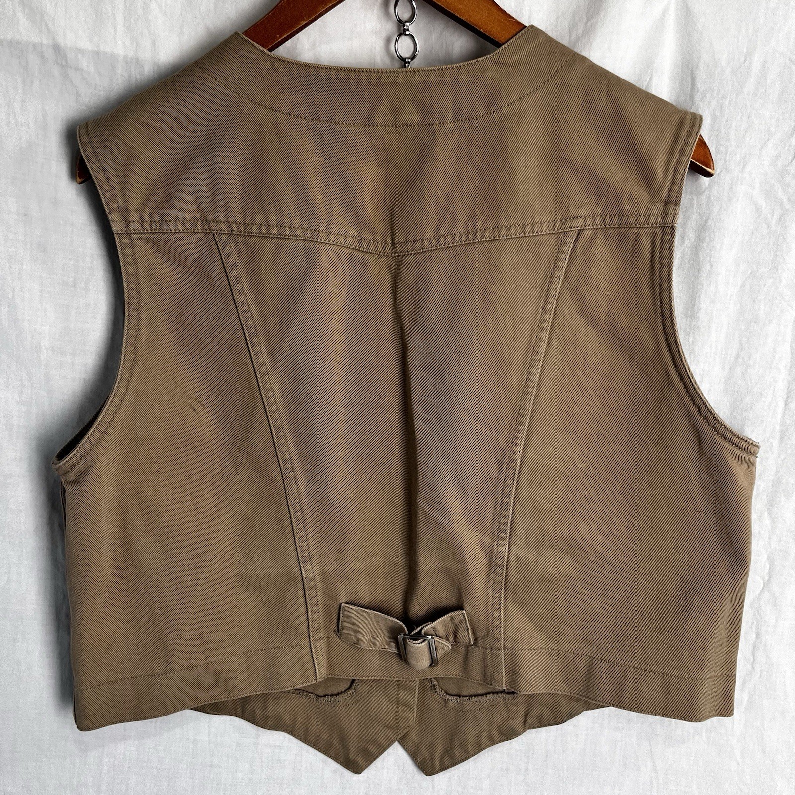 Vintage Western Denim Waistcoat Jean Vest Womens L Large Cowgirl Clifford Wills