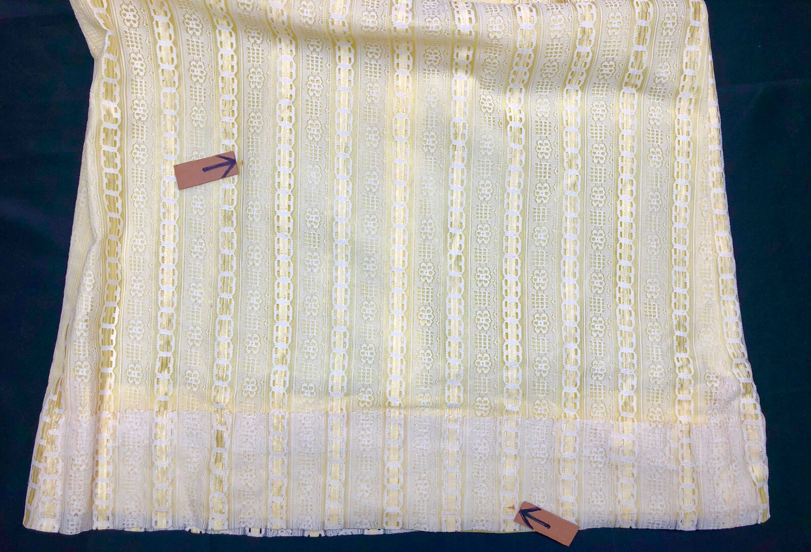 Vintage Lace Hippie MOD BOHO MAXI DRESS Yellow White 1960’s 1970s