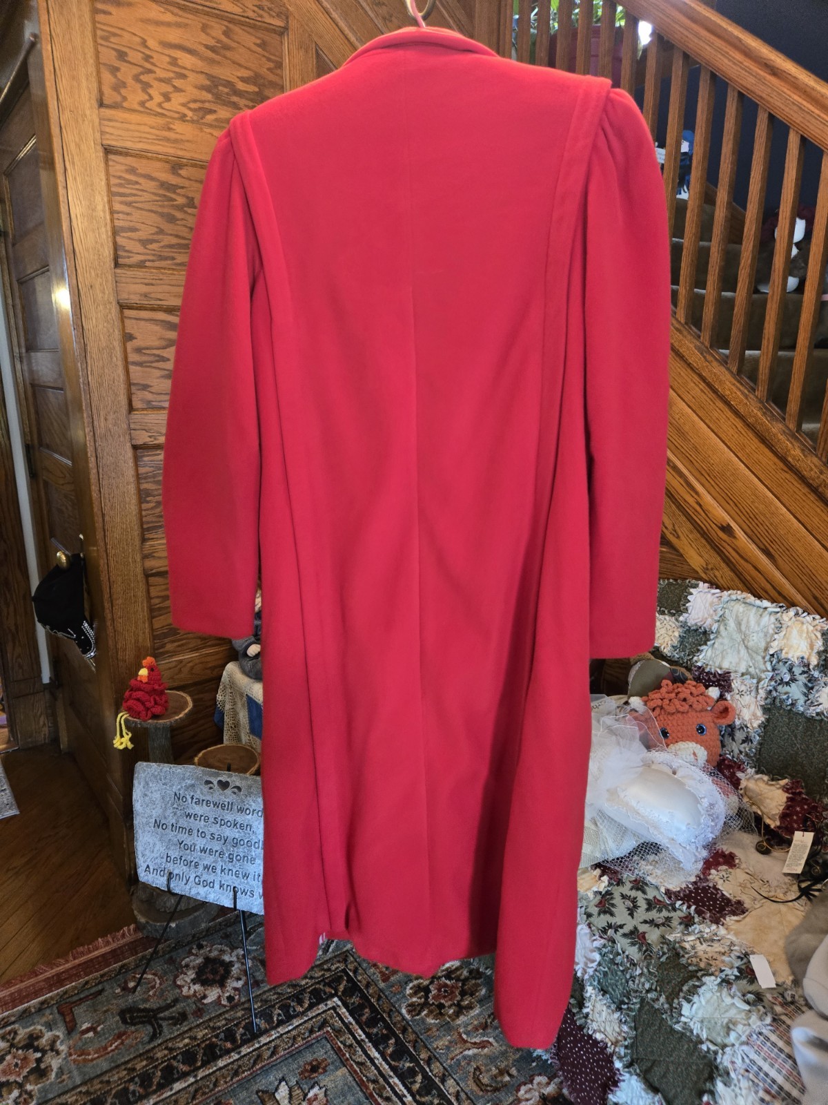 Vintage MCM 60’s 70s Kashmiracle Wellington Red Long Coat Satin Lined Size?