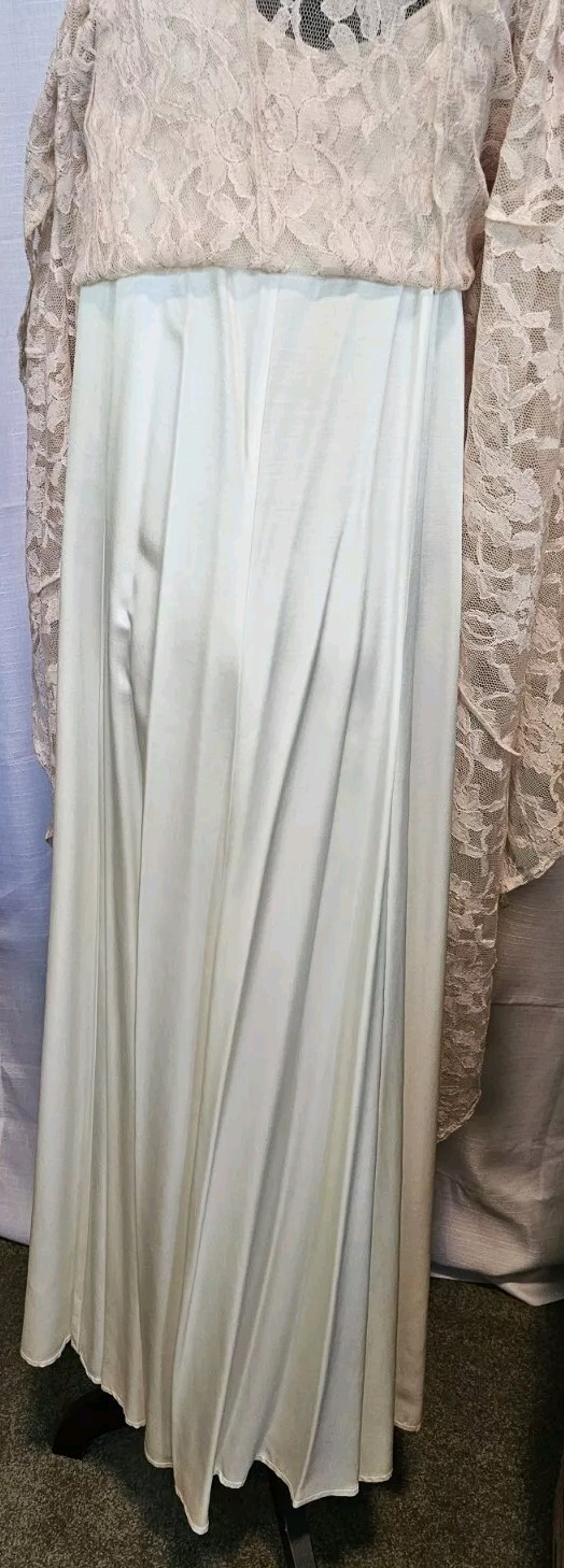 Margot Lea Peach Lace Dress And Bolero Jacket Satin Lining Size Medium Vintage