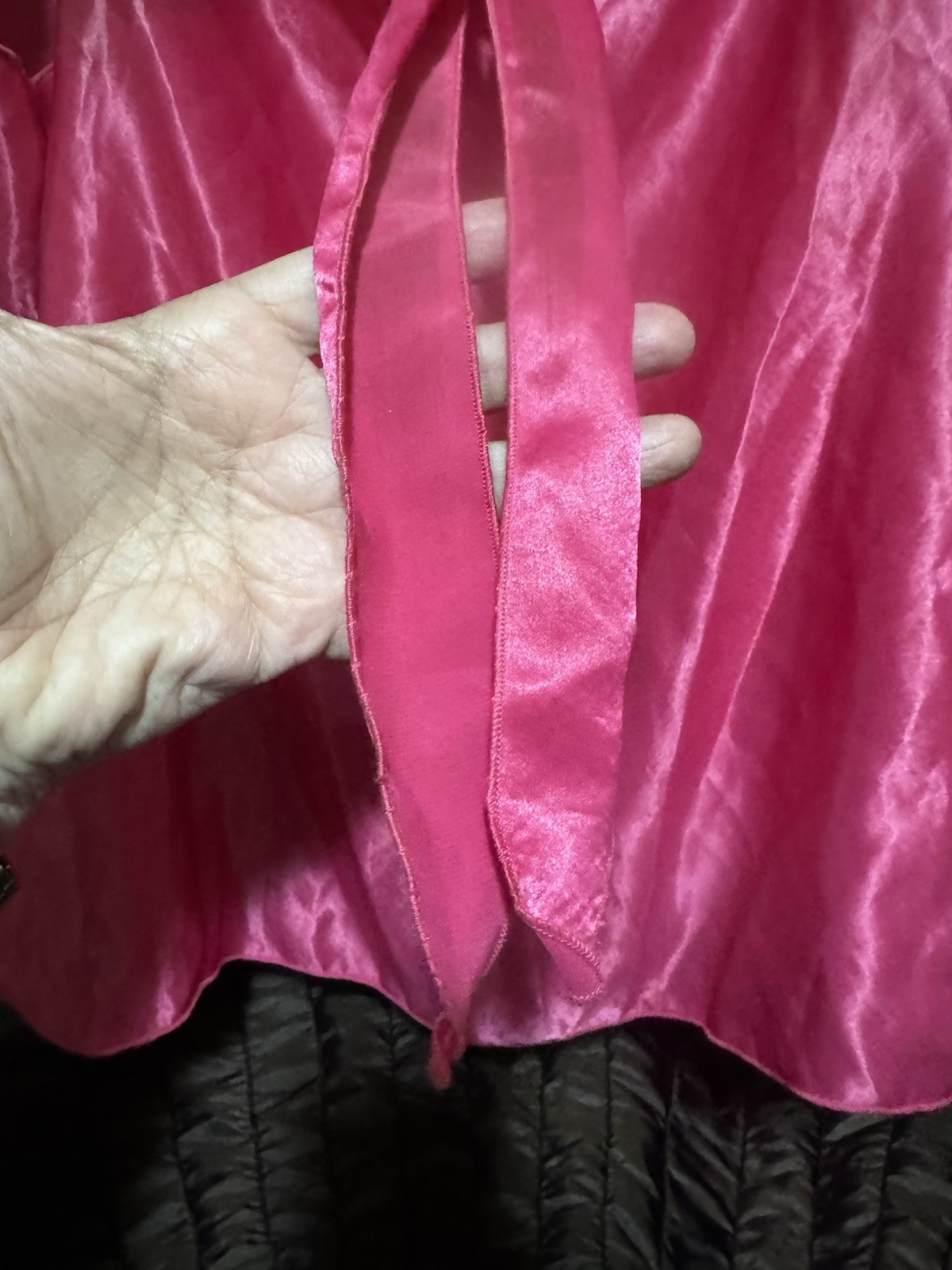 Sterling Sophisticates Pink 2 Piece Sleep Set Women’s M Liquid Satin Vtg 1980s