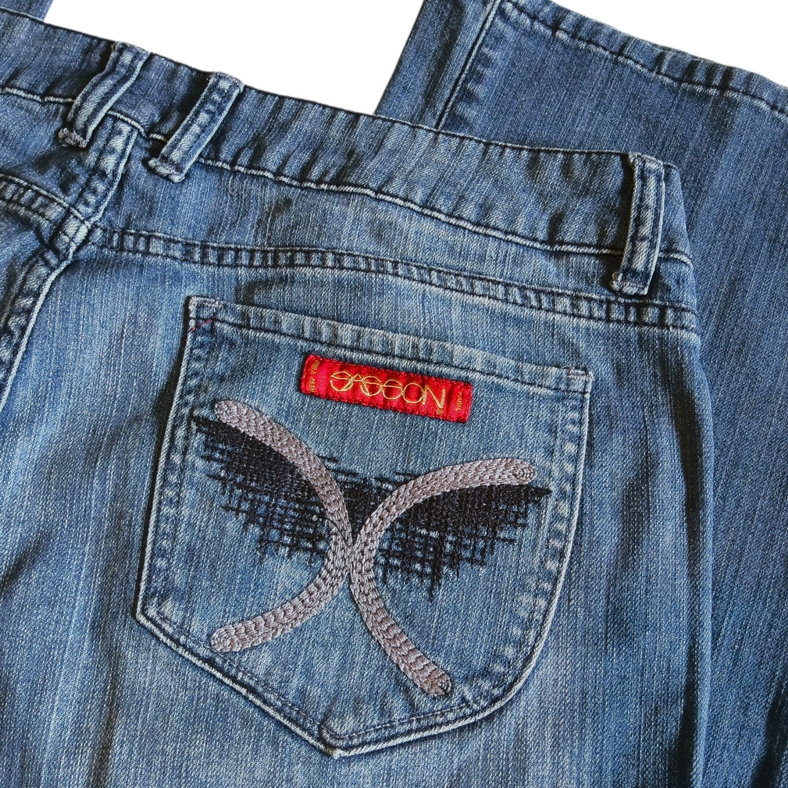 Vintage 80s Sasson Bootcut Boogie Jeans Embroidered Pockets Ooh La La! Size 14